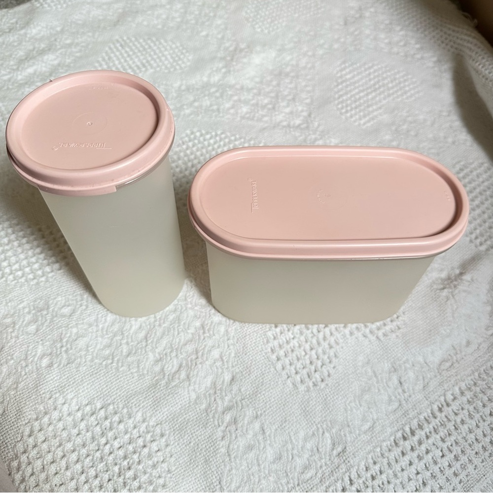 Tupperware Modular Mates Pale Pink Lids & Containers 1641, 1607, 1612, 1616